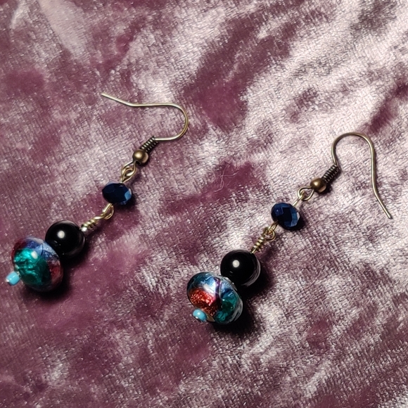 Handmade Earrings with Beautiful Glass Beads - Picture 6 of 9